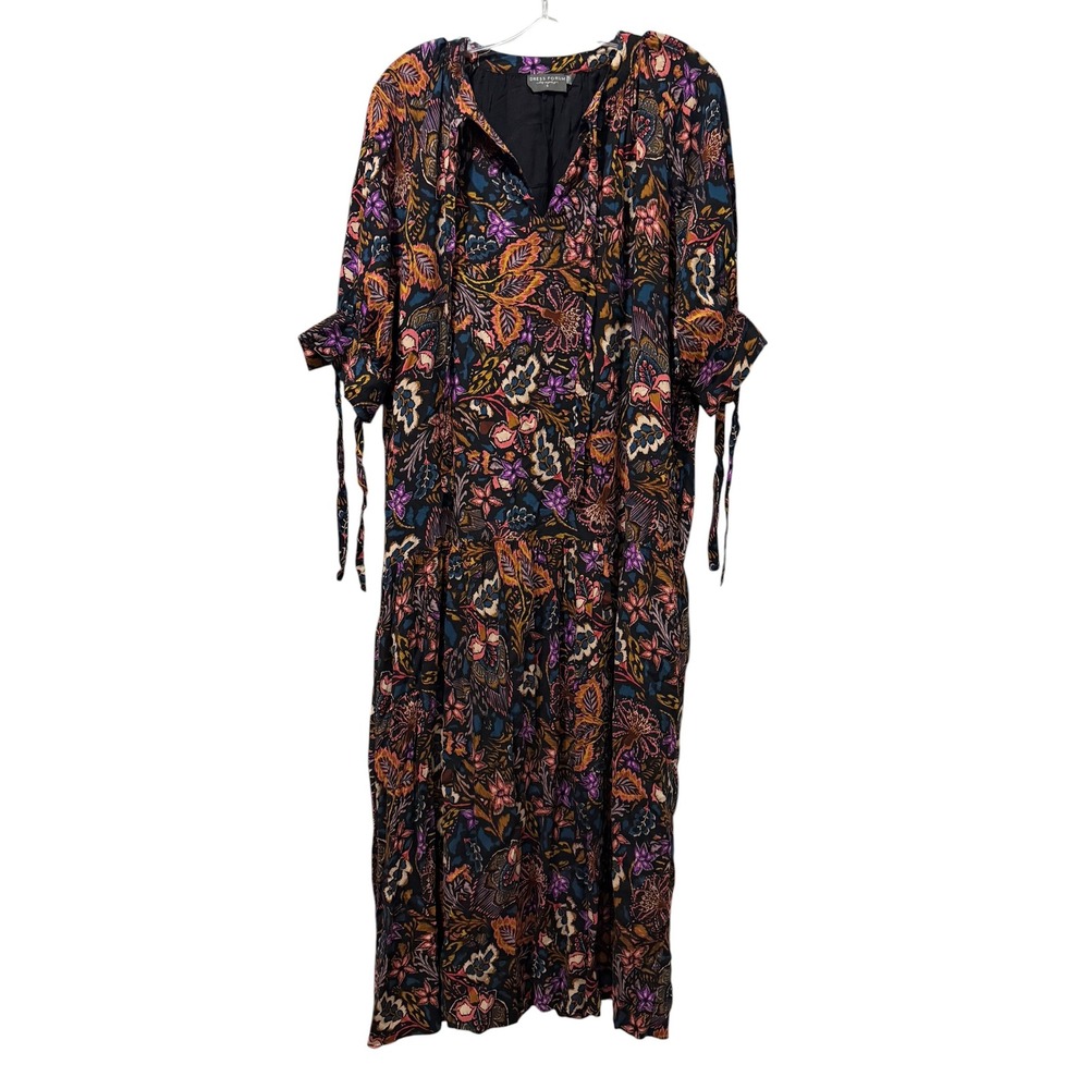 Dress Forum Los Angeles Small Boho Floral Paisley Midi Dress B11